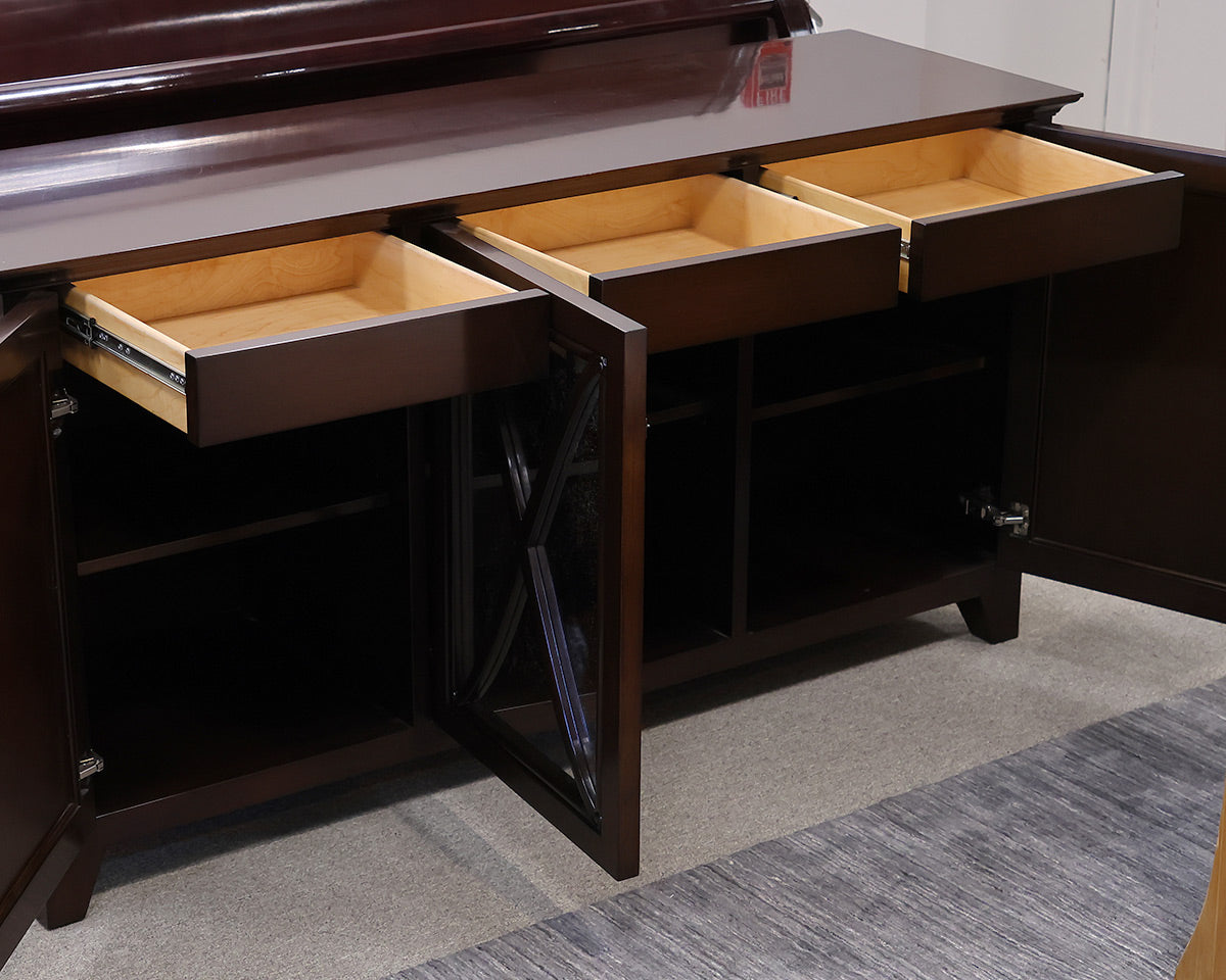 Nancy Corzine Lombard Buffet in Espresso Finish with Antique Mirrored Doors