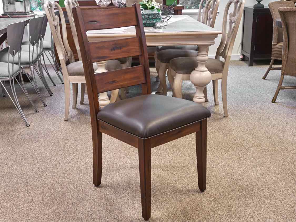Dark Stain Slatback Dining Chair