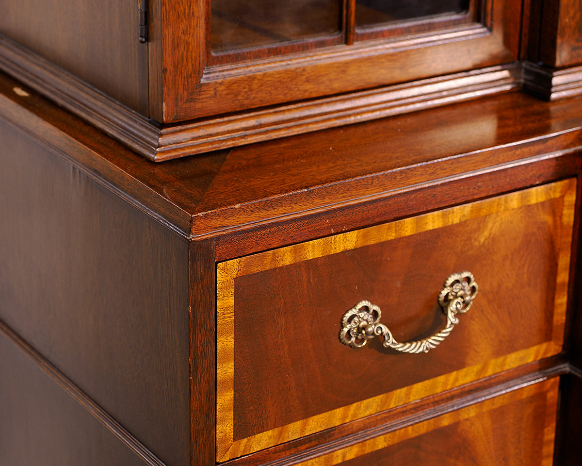 Inlaid Regency Style Mahogany Breakfront