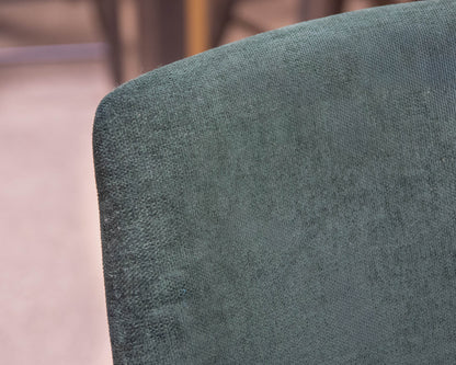 Pair of West Elm Finley High-Back Dining Chairs in Dark Green Performance Velvet