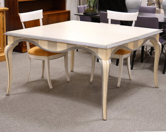 Roche Bobois Custom Square Dining Table With Four Dining Chairs