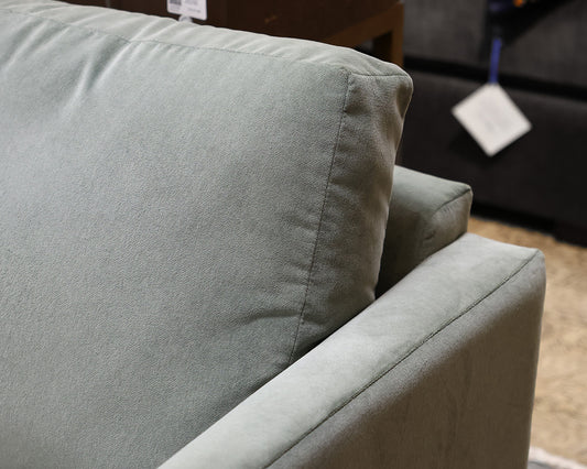 American Leather Bench Cushion Velvet Sofa