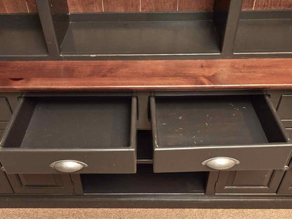 Huntington Furniture 'Antique Olive' Finish 3 Drawer 4 Door Hutch
