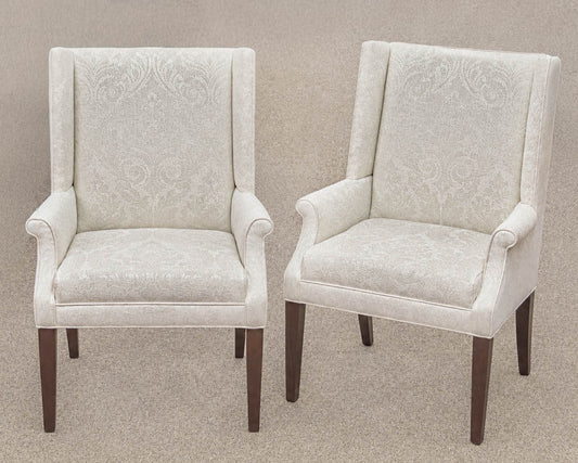 Pair of Ethan Allen 'Yves' Host Wing Chairs