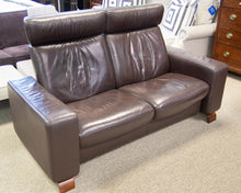 Stressless High Back Reclining Leather Loveseat