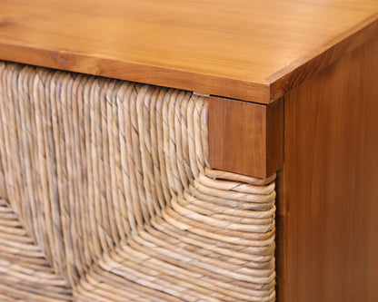Rattan Four Door Console
