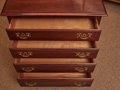 Ethan Allen Cherry Georgian Style 4  Drawer Brass Handles  Nightstand