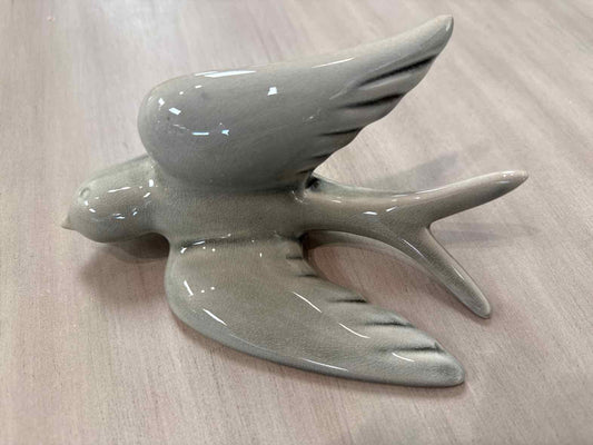 Set of 3 Glazed Ceramic Swallows