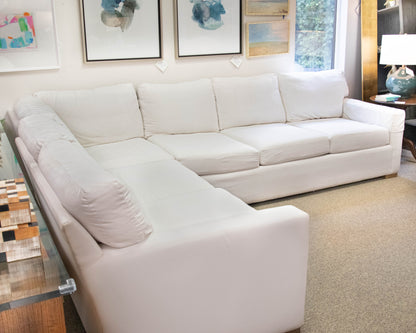 CR Laine White Upholstered 6 Piece Sectional Sofa