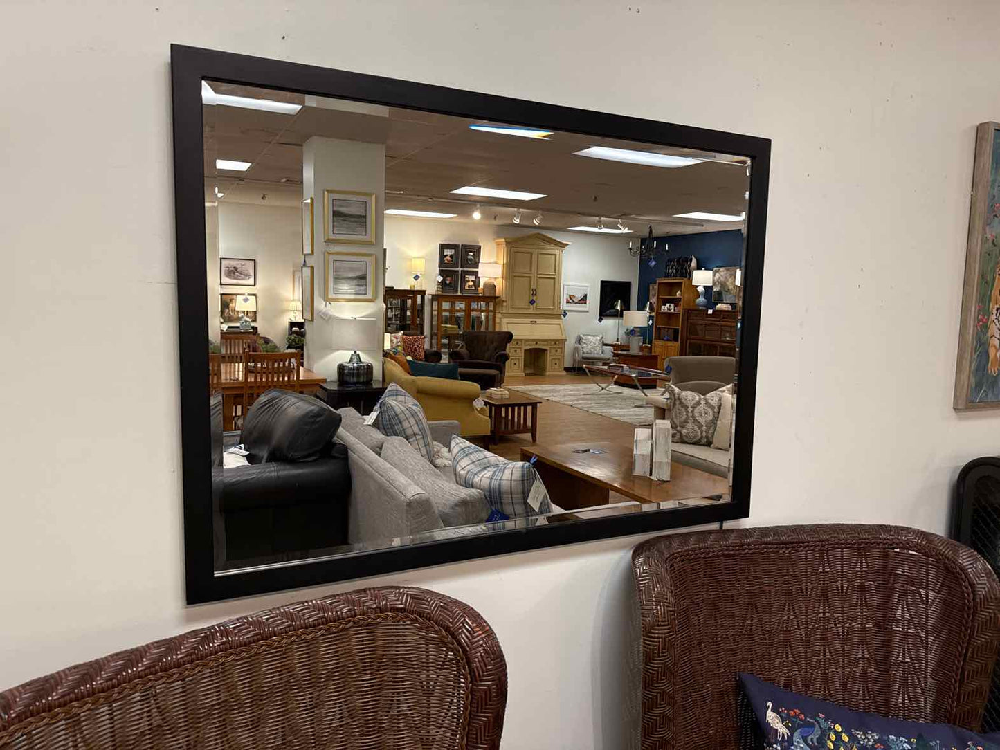 Black Metal Framed Mirror
