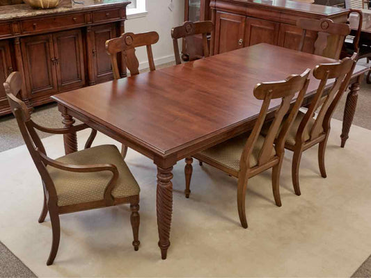 Ethan Allen British Classics Cherry Table & 6 Chair Set