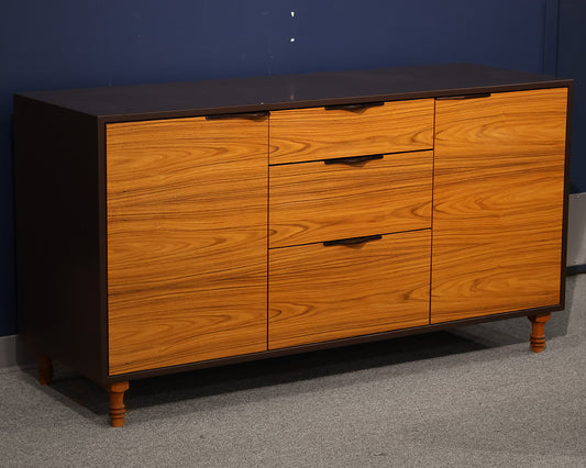 Palo Samko Rosewood Credenza in Rosewood with Brown Lacquer Frame