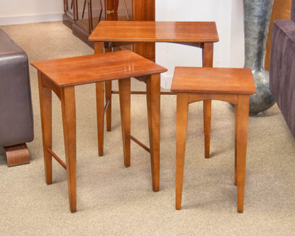 Set of Three Solid Cherry Nesting Tables