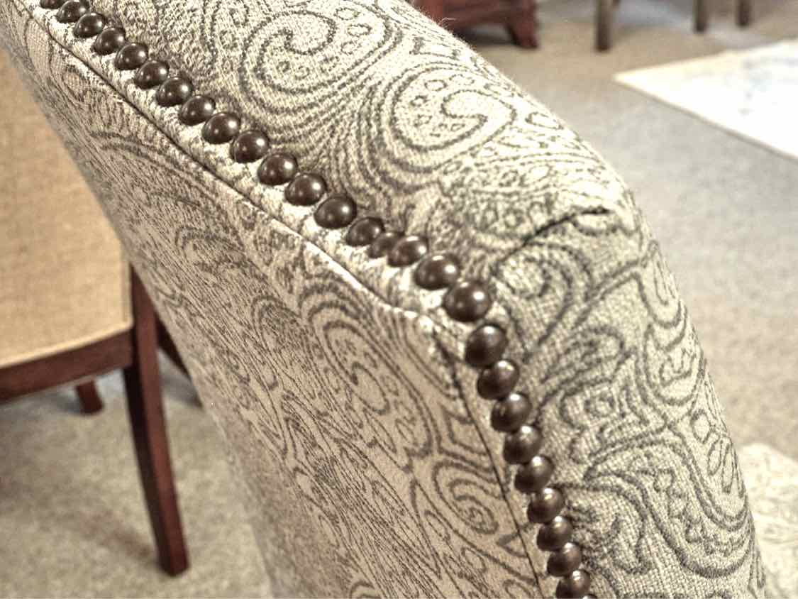 Set of Four Bassett Light Grey Upholstered Side Chairs