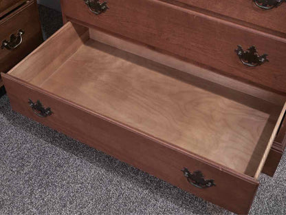 Tall Chest-on-Chest in Heirloom Cherry Finish with Brass Pulls