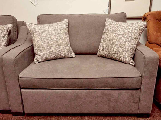 Chair and Half Graphite Grey Upholstery with Pull-out Otoman
