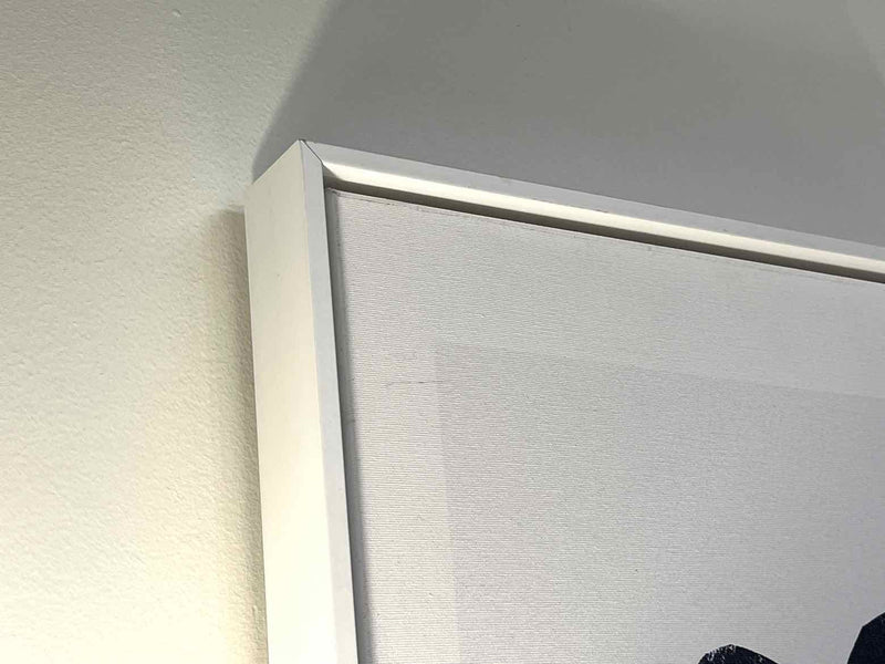 Black Contemporary Canvas Wall Decor in White Frame