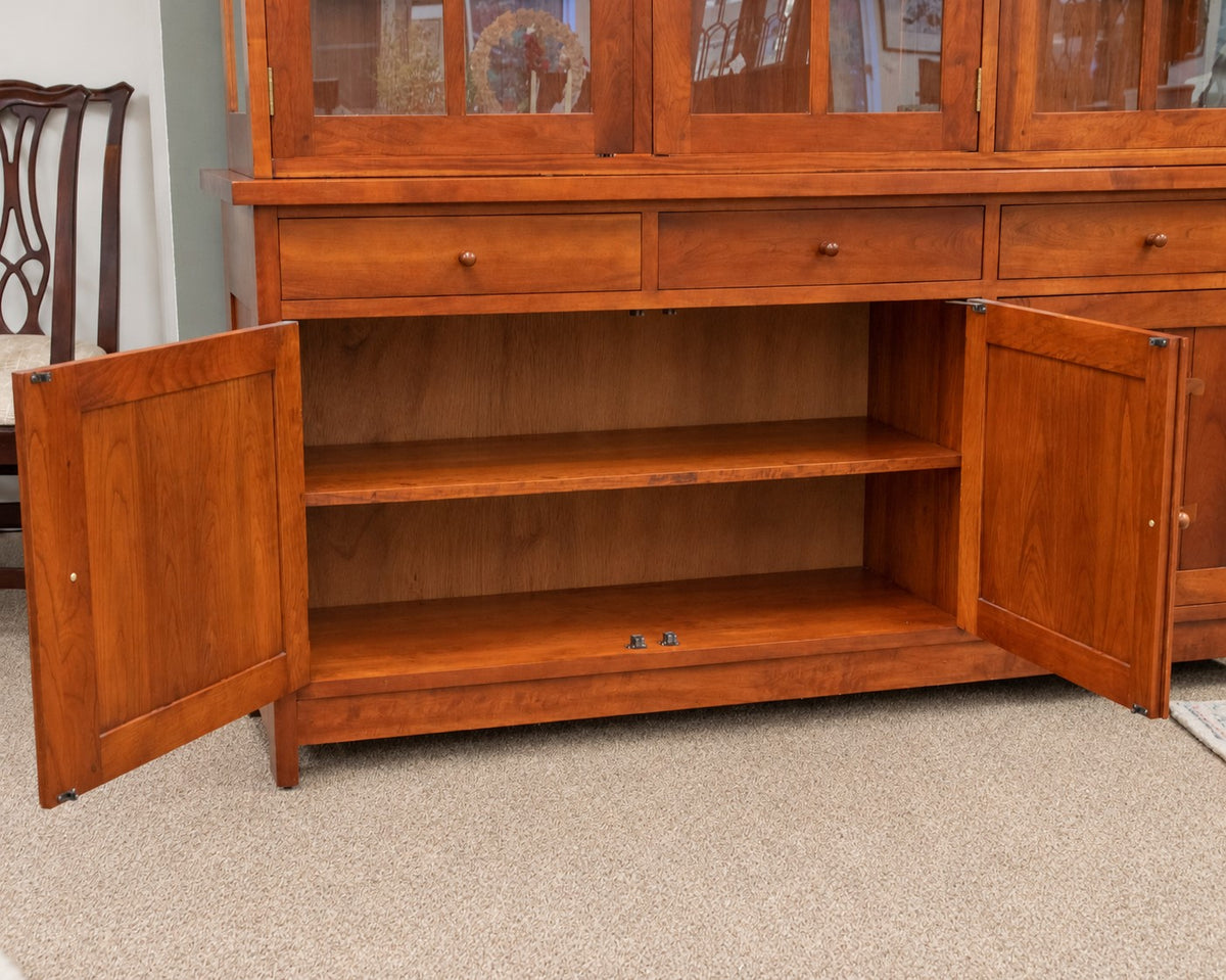 Stickley Mission Lighted China Cabinet in Cherry with Butterfly Joinery