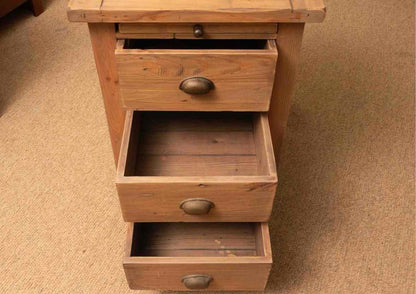 Pair of Four Hands Sundried Wheat Finish 3 Drawer Nightstands