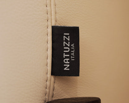 Natuzzi Amalia White Leather Chaise