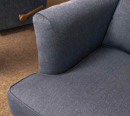 Pair Of King Hickory Navy Chevron Pattern Upholstered Transitional  Chairs
