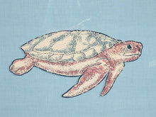 Framed Giclee: "Turtle on Blue Linen"