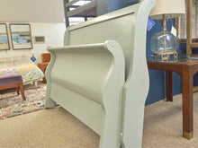 Queen Sleigh  Bed in Woodland Floer Blue Finish