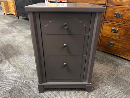 Charcoal 3-Drawer Nightstand