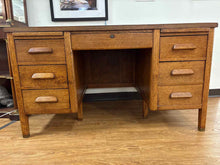 Oak Double Pedestal Desk