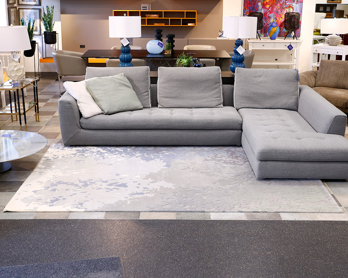 Serge LeSage Crazed Blue-toned Wave Rug