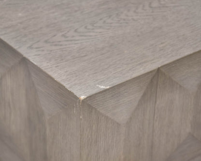 RH Geometric Faceted Square Side Table in Grey Finish