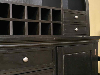 Ethan Allen  Black Finish 8 Drawer 8 Shelf 14 Cubby  Hutch