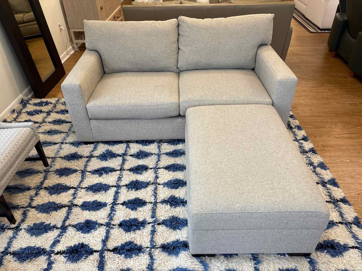 Crate & Barrel 'Axis' Sofa w/Storage Ottoman