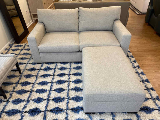 Crate & Barrel 'Axis' Sofa w/Storage Ottoman