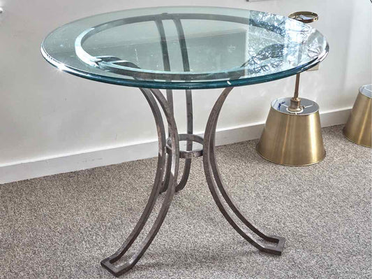 Round Glass Top Accent Table