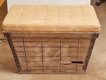 Ballard Design  Storage Ottoman With Burlap Cushion Top