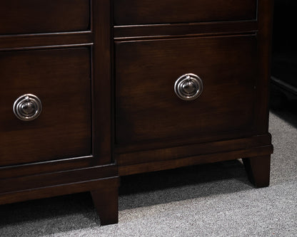 West Brothers Furniture Dark Maple Triple Dresser With Mirror
