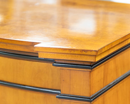 Pair of Solid Burled Wood Nightstands