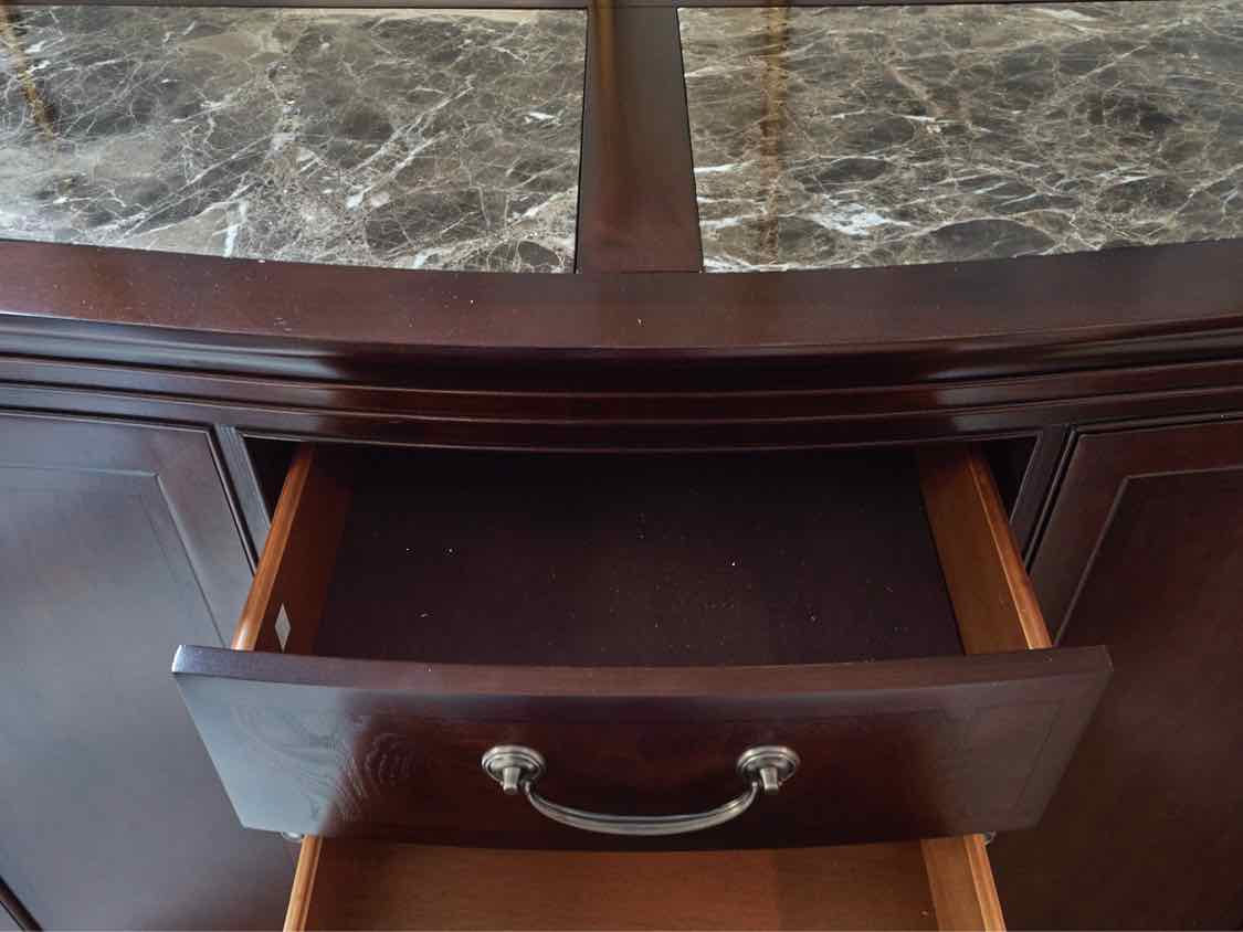 Faux Marble Top Server in Cherry Stain
