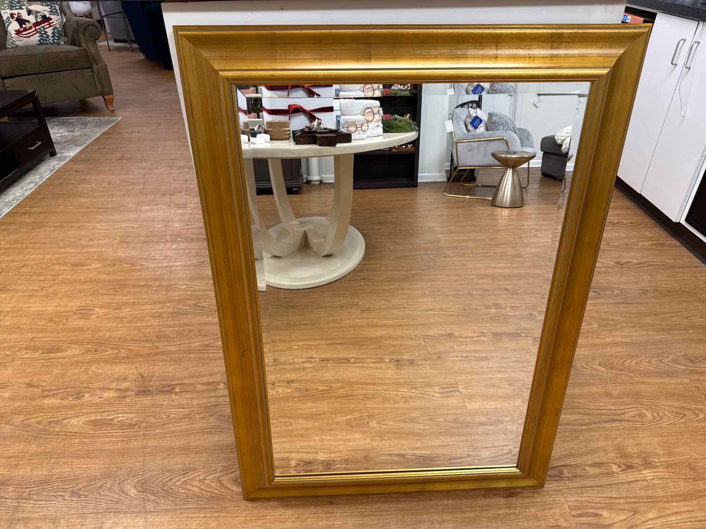 Pottery Barn Gold Rectangular Mirror