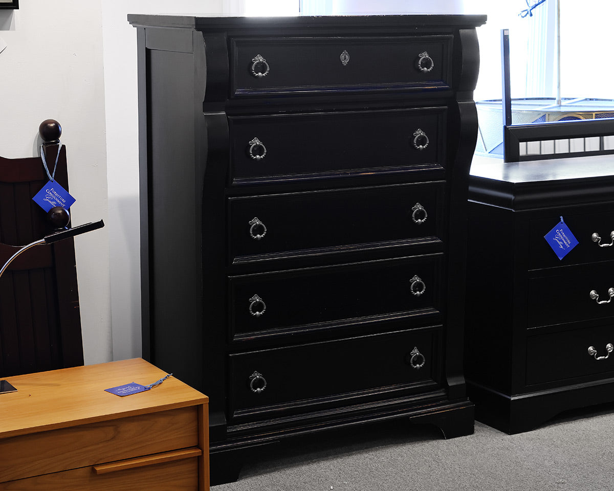 Black 5 Drawer Chest
