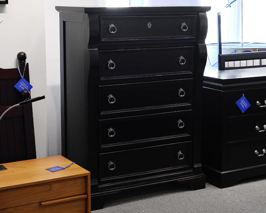 Black 5 Drawer Chest