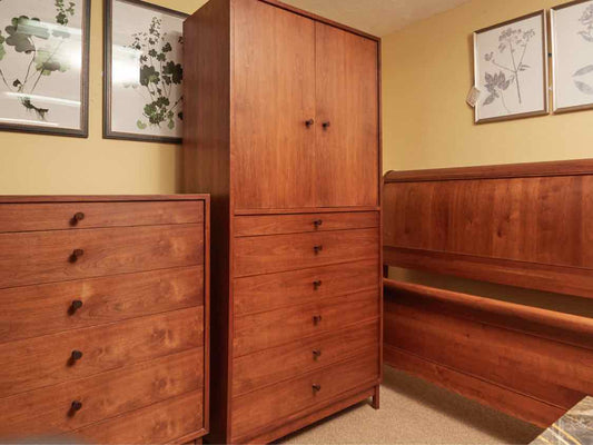 Charles Webb Teak 2 Door 5 Pull Out Accessories Drawer 6 Drawer Armoire