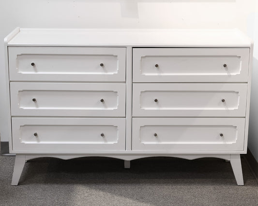 "The Land of Nod" White Dresser. 6 Drawers/Nickel Pulls