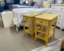 Pair of Drexel Mustard French Provincial Nightstands