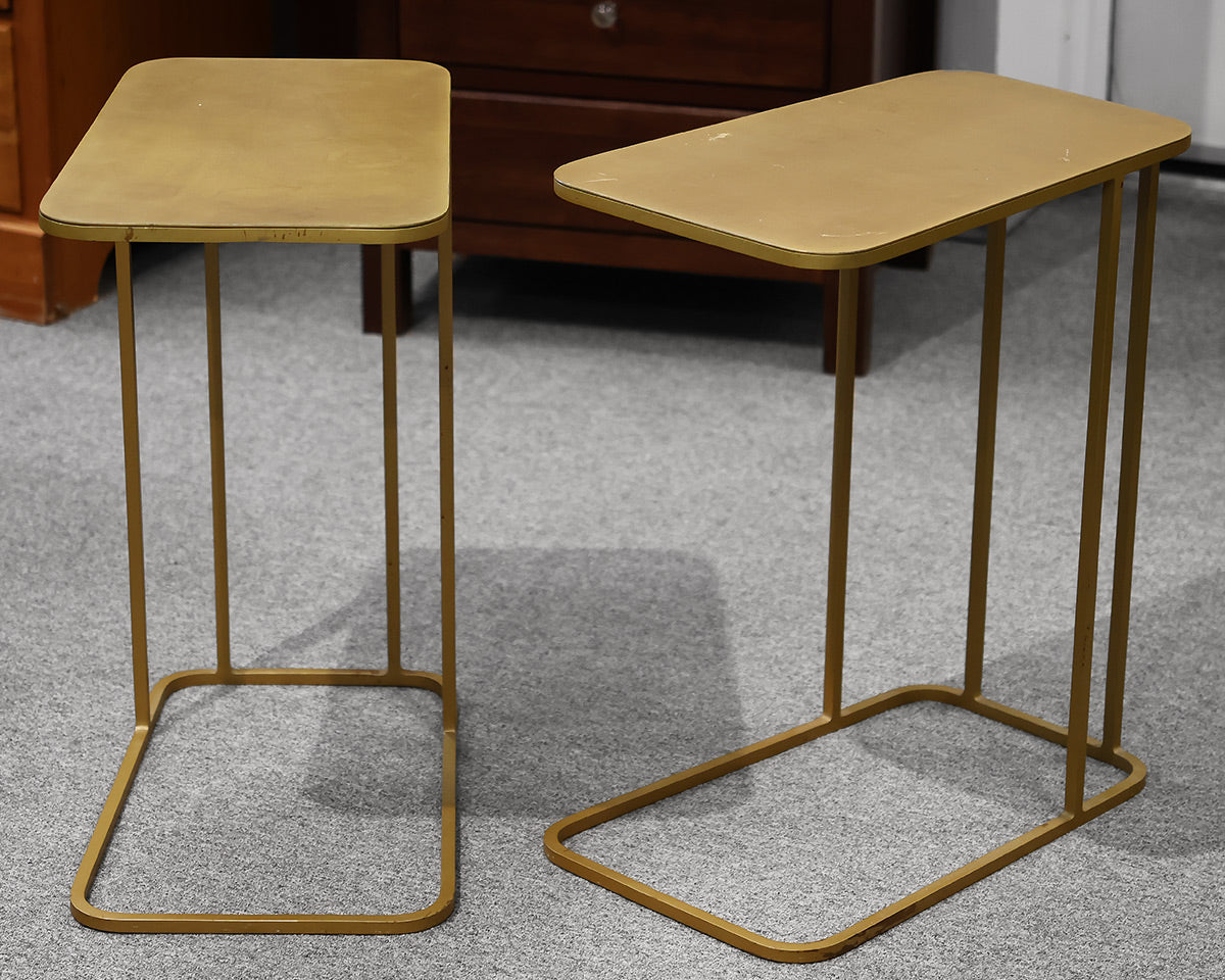 Pair of Crate & Barrel Gold Side Tables