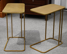 Pair of Crate & Barrel Gold Side Tables