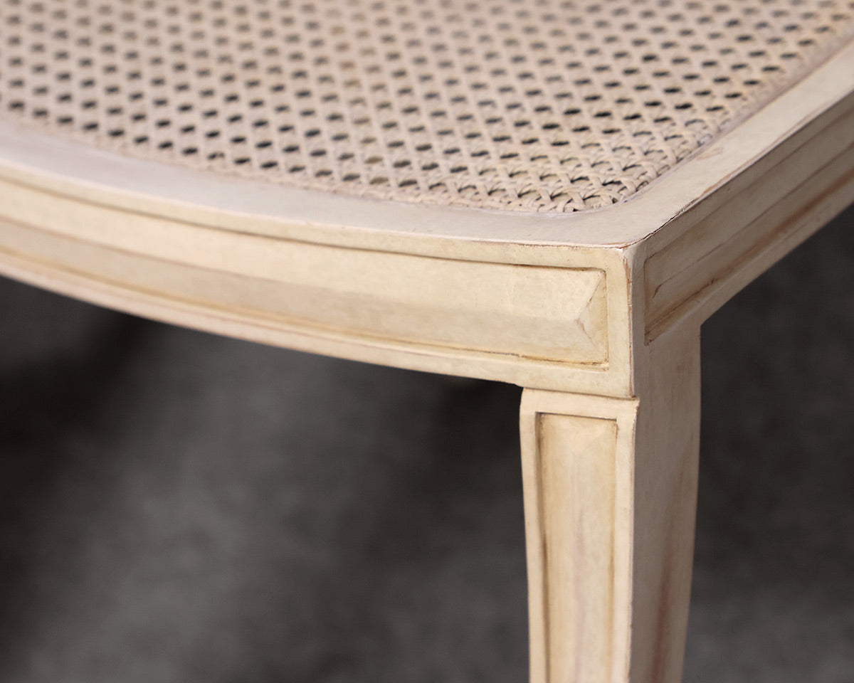 Set of 4 Distressed Cream Dining Chairs