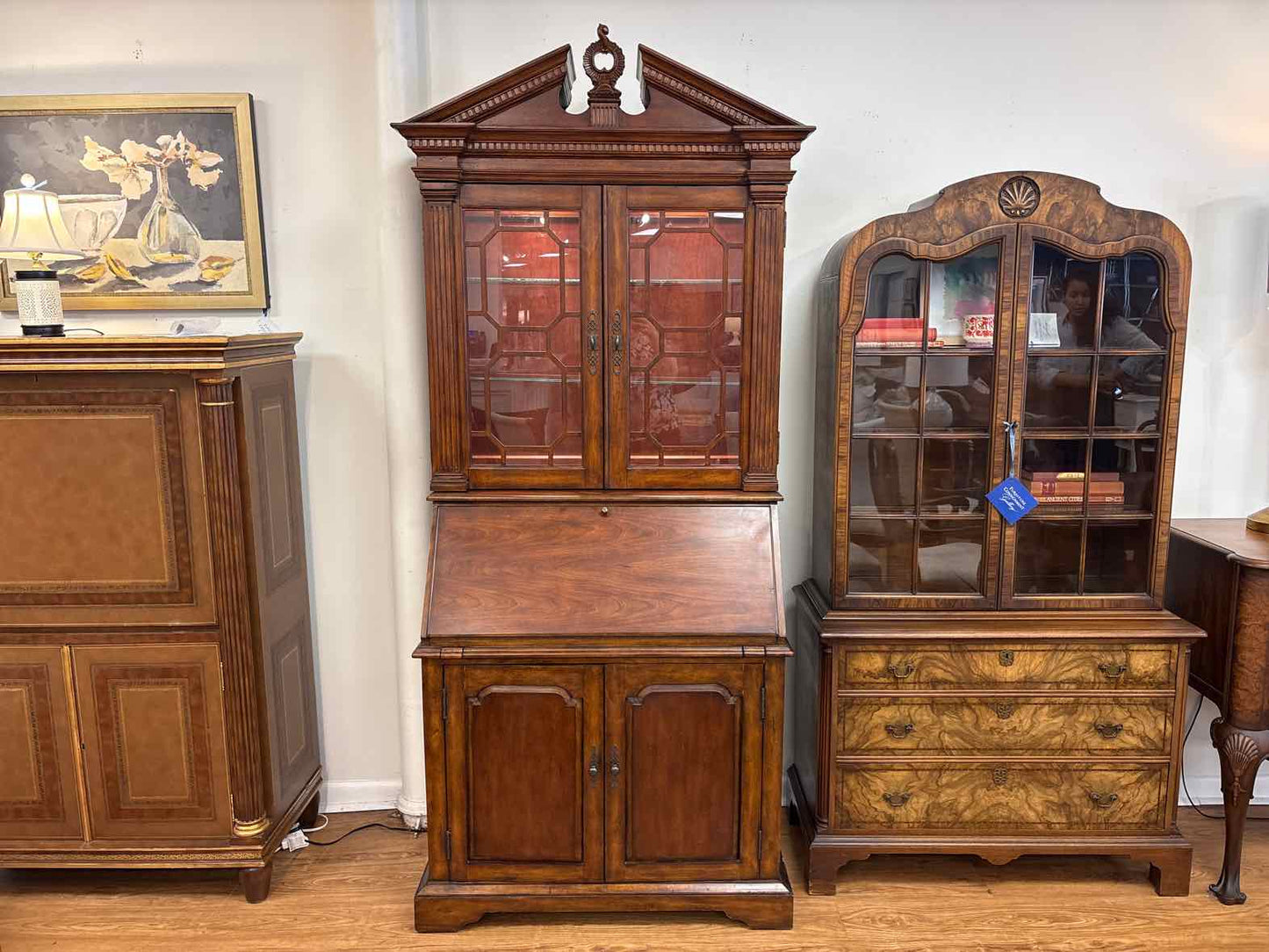 Nichols & Stone Federal Style Secretary Desk and Hutch
