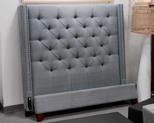 Pottery Barn Tufted Upholstered Queen Bed Frame